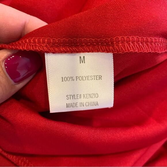 Francesca’s Miami Red Wide Leg Jumpsuit Size Medium - Picture 8 of 12